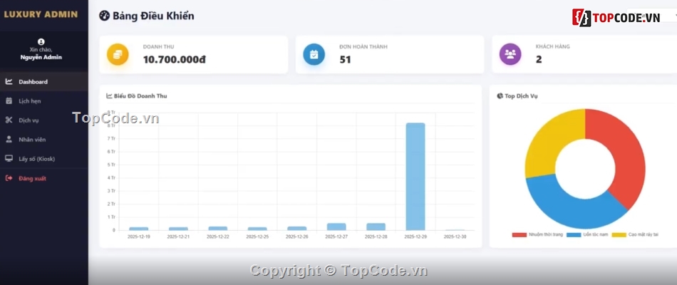 Website quản lý,quản lý cửa hàng,cắt tóc